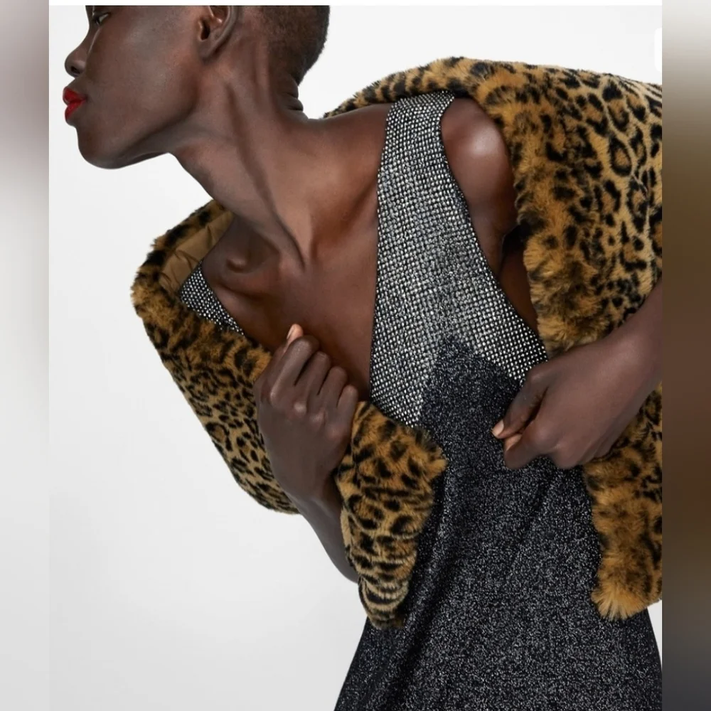 ZARA LIMITED EDITION LEOPARD FAUX FUR SCARF BRAND NEW WITH TAGS